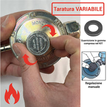 Carica l'immagine nel visualizzatore di Gallery, Crisalide®- Kit Tubo REGOLATORE Professionale 4 pz (Gas, Gpl) Cucina, Barbecue, Stufa: 1 Tubo+1 Regolatore+2 Fascette+1C
