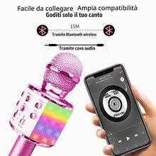Carica l'immagine nel visualizzatore di Gallery, Microfono Karaoke Bluetooth per Bambini, Wireless con LED Flash &amp; Cambia Voce, Altoparlante Integrato Portatile, Compati