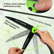 Carica l'immagine nel visualizzatore di Gallery, WORKPRO Seghe da Potatura 180mm, Seghe a Mano con Chiusura di Sicurezza