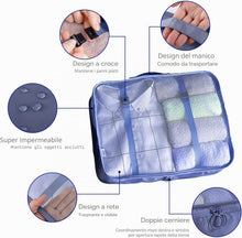 Carica l'immagine nel visualizzatore di Gallery, Organizer Valigia Set di 8 BillyBath Organizer valigia viaggio Cubi di Imballaggio lavanderia sacchetto dei Compressione Sacchetti organizer bag per i vestiti,Cosmetici,scarpe,Intimo, Blu (031)