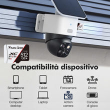 Carica l&#39;immagine nel visualizzatore di Gallery, FranGoo Scheda di memoria Micro SD da 512 GB, scheda SD, fotocamera 4K Pro, video UHD per GoPro, smartphone, action camera, scheda di memoria MicroSDXC UHS-I U3 A1 V30