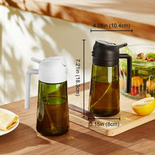 Carica l'immagine nel visualizzatore di Gallery, TrendPlain Spruzzino Olio per Friggitrice Aria 470ml, Dosatore Olio 2 in 1, Oliera Spray per Cucina, Insalata e Aceto, A