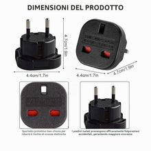 Carica l'immagine nel visualizzatore di Gallery, TECHZOCO Adattatore da spina UK a Europeo, adattatore da spina UK a spina europea, adattatore da viaggio UK, adattatore 