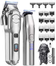 Carica l'immagine nel visualizzatore di Gallery, Tagliacapelli uomo professionale &amp; T-blade, Macchinetta per capelli, Regolabarba, Tagliacapelli elettrico, set da toelettatura IPX7 impermeabile ricaricabile per uomo