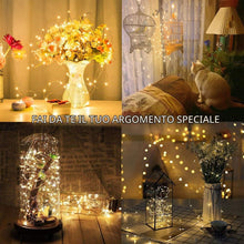 Carica l'immagine nel visualizzatore di Gallery, NEXVIN 8 Pezzi Luci a Batteria, Stringa Luci Led Micro 3 Meter 30 LED, Luci Impermeabile a Filo di Argento, Bianco Caldo