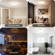 Carica l'immagine nel visualizzatore di Gallery, Oumida 30CM Plafoniera LED Soffitto Dimmerabile, 24W 2800LM Lampada led soffitto con Telecomando, Luce Notturna 1800k, P