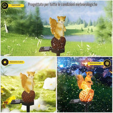 Carica l'immagine nel visualizzatore di Gallery, Energia solare Pinecone scoiattolo luce, decorazione giardino resina carino animale lampada di terra, tramonto senza fil