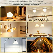 Carica l'immagine nel visualizzatore di Gallery, Lampadina Ricaricabile con Telecomando, Lampadina LED E14/E27 Dimmerabile, con Funzione Timer, 3 Temperature di Colore, 
