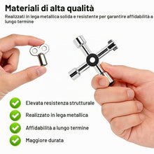 Carica l'immagine nel visualizzatore di Gallery, Chiave per Pannello a 4 Vie, Chiave Quadrata Contatore Gas con 4 Chiavi TriangolariChiave Universale per Quadri Elettric