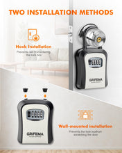 Carica l'immagine nel visualizzatore di Gallery, GA1003-2 Cassetta di sicurezza per chiavi, scatola di serratura, armadietti con gancio, per casa, ufficio, grigio