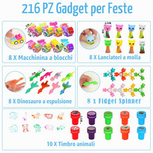Carica l'immagine nel visualizzatore di Gallery, KOMABLEN 216 Pezzi Gadget Compleanno Bambini, Pignatta Regalini Fine Festa, Animali Giochini per feste di compleanno Gad