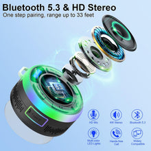 Carica l'immagine nel visualizzatore di Gallery, Cassa Doccia Bluetooth 5.3, Altoparlante Bluetooth IP7 Impermeabile con Ventosa, Shower Speaker Bluetooth con Luce RGB, 8Ore Stereo Cassa Bluetoth Portatile, Chiamata Senza Mani, per Doccia Viaggi