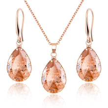 Carica l'immagine nel visualizzatore di Gallery, Linawe Set di gioielli gialli per donna, set di orecchini da donna in oro rosa, orecchini a catena da appendere, gioielli da sposa, gioielli di moda