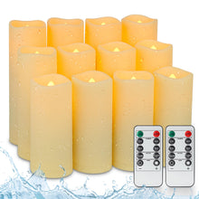 Carica l'immagine nel visualizzatore di Gallery, Fanna 12 Candele a LED Resistenti all'acqua con 2 Telecomandi, Candele Finte con Timer per Chiese e Matrimoni, Uso Ester