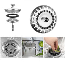 Carica l'immagine nel visualizzatore di Gallery, 2 Pezzi Filtro per Lavello,Tappo filtro per Lavello da Cucina, Filtro per Lavello Cucina in Acciaio Inox,filtro lavello,