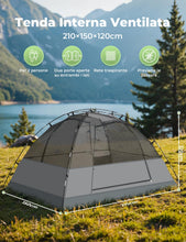 Carica l'immagine nel visualizzatore di Gallery, Gysrevi Tenda Campeggio per 2-3 Persone Tenda da Campeggio Doppia Porta Impermeabile &amp; Antivento Tenda Interna ed Esterna 2 in 1 Adatto per il Campeggio, Escursioni, Arrampicata, Escursioni, Viaggi di