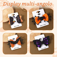 Carica l'immagine nel visualizzatore di Gallery, 4Pcs Fermagli per Capelli Halloween Fiocco Glitter Clip Ragno Fantasma Fermaglio per Bambini Accessori per Capelli Festa