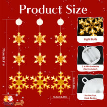 Carica l'immagine nel visualizzatore di Gallery, Ulikey Luci di Natale con Fiocchi di Neve, 3 Pezzi Tenda Luci Natalizie a Batteria, Bianco Caldo, 2 Modalità, Timer, Luci Natale Decorativa per Albero di Natale Finestra Porta (Fiocchi di Neve)