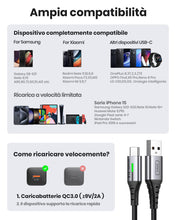 Carica l'immagine nel visualizzatore di Gallery, INIU Cavo USB Type-C [5 Pezzi], Cavetto USB C 3,1A Ricarica Rapida, Nylon Cavo USB A USB C per Caricabatterie per iPhone 16 15 Samsung Galaxy S21 S20 S9 Note 10 Google Pixel ECC (1m+1m+2m+2m+0.5m)