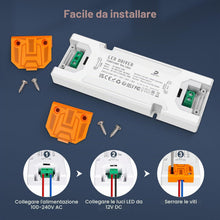 Carica l'immagine nel visualizzatore di Gallery, Trasformatore da 220V a 12V Alimentatore 2,5A 30W Piatto Driver LED