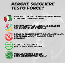 Carica l'immagine nel visualizzatore di Gallery, TESTO FORCE | 90 Compresse | Azione Rapida e Potente | Aumento Massa Muscolare Uomo, Alto Dosaggio di Tribulus Terrestri