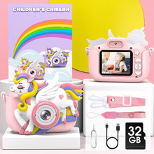 Carica l&#39;immagine nel visualizzatore di Gallery, Hangrui Macchina Fotografica Bambini, 2.0 Pollici Schermo 1080P HD Ricaricabile Fotocamera Digitale Bambini con Scheda 32GB,Regali Giocattolo di Natale &amp; Compleanno per Ragazze Ragazzi 3-10 Anni-Rosa