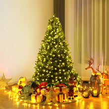 Carica l'immagine nel visualizzatore di Gallery, COSTWAY Albero di Natale 120/150/180/210 cm, Albero di Natale con Luci Incorporate 11 Modalità di Illuminazione, 300/600/1000/1570 Rami e Base in Metallo, Perfetta per Casa e Negozio (150cm)