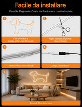 Carica l'immagine nel visualizzatore di Gallery, Striscia LED neon dimmerabile, luce calda impermeabile，5M