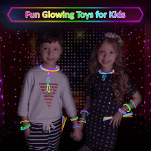 Carica l&#39;immagine nel visualizzatore di Gallery, KIMIMARA Braccialetti Luminosi Fluorescenti - 100 Pezzi Bracciali Luminosi Bambini per Feste con 100 Connettori (A)