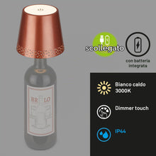 Carica l'immagine nel visualizzatore di Gallery, BRILONER - Lampada da bottiglia a LED dimmerabile, attacco per lampada da bottiglia a LED, lampada da comodino dimmerabi