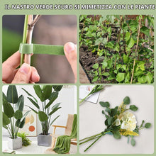 Carica l'immagine nel visualizzatore di Gallery, Adiwo Fascette per piante 15m x 10mm, nastro da giardino verde riutilizzabile, autoadesivo, per arrampicata e gestione d