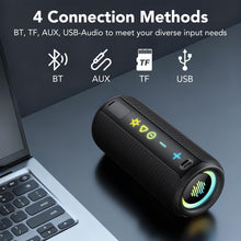 Carica l'immagine nel visualizzatore di Gallery, Cassa Bluetooth Portatile Potente 30W, Altoparlante Bluetooth 5.4 con Miglioramento Basso 3.0, IPX7 Speaker BluetoothAccoppiamento TWS, 30H di Autonomia con 8 Modalità RGB, Supporto Micro-Con, AUX, TF