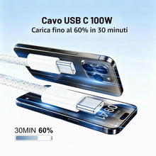 Carica l'immagine nel visualizzatore di Gallery, Cavo USB C to USB C 100W per iPhone Duo/Air/18Pro/18Pro Max/17/17 Pro/16/16e/15,Cavo USB C PD 3.0 Ricarica Rapida,3M Nyl