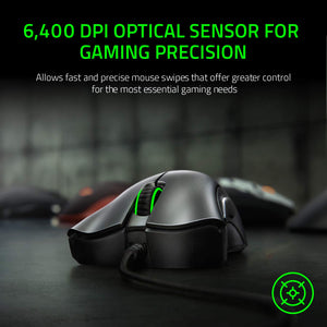 Razer DeathAdder Essential (2021) - Mouse da Gioco Cablato con Sensore Ottico da 6400 DPI (Sensore Ottico da 6400 DPI, 5 Pulsanti Programmabili, Fattore di Forma Ergonomico) Nero