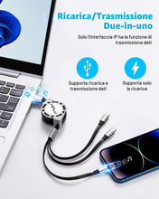 Carica l'immagine nel visualizzatore di Gallery, Minlu Multi 1.2m Cavo Caricabatterie Retrattile 3A, 3 in 1 Cavi USB