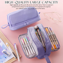 Carica l&#39;immagine nel visualizzatore di Gallery, Eucomir Astuccio 3+1 Scomparti Bambina Ragazzo, Astuccio Scuola Elementare Astuccio Grande Astuccio Portapenne Astuccio Ragazza Scuola Media, Viola