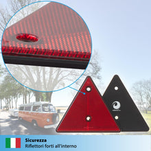 Carica l'immagine nel visualizzatore di Gallery, valonic triangolo catarifrangente, 2 pezzi - certificato secondo ECE: R3.02 Classe IIIA - 15cm - riflettore per rimorchi