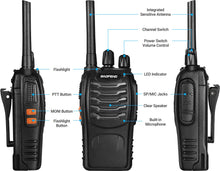 Carica l&#39;immagine nel visualizzatore di Gallery, Baofeng Walkie Talkie PMR Radio Ricetrasmettitore a Lungo Raggio Walkie Talkie Set Portatile Ricaricabile Con cuffie e luci LED adatte per Sport All&#39;aria Aperta,Escursionismo,Cantieri(2 Pezzi)