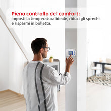 Carica l'immagine nel visualizzatore di Gallery, Cronotermostato Digitale Programmabile con Display LCD, Funzione Vacanza ed Energy Saving, Range 5–30°C, Alimentazione a
