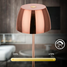 Carica l'immagine nel visualizzatore di Gallery, Briloner - Set di 2 Mini Lampade da Tavolo LED, IP44, Touch, Oro Rosa