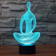 Carica l'immagine nel visualizzatore di Gallery, Creativo 3D Yoga Meditazione Luce Notturna 16 Colori Mutevoli Telecomando USB Potere Toccare Cambiare Lampada Arredament