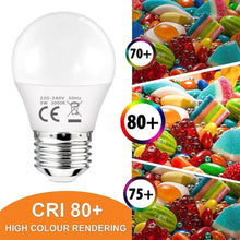 Carica l'immagine nel visualizzatore di Gallery, Lampadine LED E27 3W (equivalente a 25 W) Luce Bianca Calda 3000K 260 Lumen, Mini Globo Lampadina, non dimmerabili, Pacc