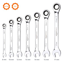 Carica l'immagine nel visualizzatore di Gallery, Amazon Basics Set combinazione cricchetto-chiave, metrico, 7 pezzi