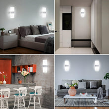 Carica l'immagine nel visualizzatore di Gallery, 2 Pezzi Applique da Parete Interno LED 12W 6000K, Bianco Freddo