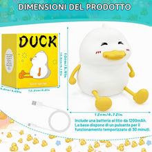 Carica l'immagine nel visualizzatore di Gallery, Simpatica Luce Notturna per Bambini a Forma di Papera