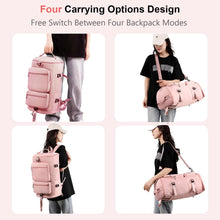 Carica l'immagine nel visualizzatore di Gallery, Bibykivn Borsone Palestra Donna Uomo 45L, Borsa da Palestra Divisorio Bagnato e Asciutto, Borsa da Viaggio con Scomparto per Scarpe e Tasca Bagnata per Palestra Sport Viaggi Nuoto Vacanze (Rosa)