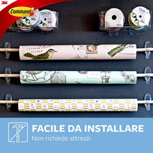 Carica l'immagine nel visualizzatore di Gallery, Command Ganci Medi Trasparenti Adesivi, 2 Ganci e 4 Strisce - Accessori Salvaspazio senza Forare il muro, Tenuta: 900g