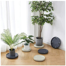 Carica l'immagine nel visualizzatore di Gallery, 22cm Rullo per Piante Rotondo, Rullo per Piante in Plastica, Sottovaso con Ruote, con 4 Ruote Universali, Portata 75 kg,
