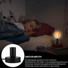 Carica l'immagine nel visualizzatore di Gallery, Set di 2 lampade da tavolo con portalampada E27, portalampada da soffitto con attacco E27, piccola lampada da tavolo ind