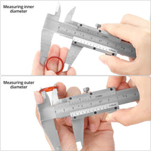 Carica l'immagine nel visualizzatore di Gallery, QWORK® Calibro, Calibro a Corsoio ad Alta Precisione da 6"/150 mm, Calibro a Corsoio con Tolleranza 0,05 mm/1/128" con V